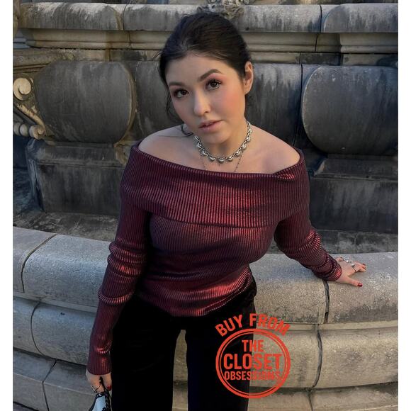 ZARA Metallic Knit Top NWT - Picture 14 of 16